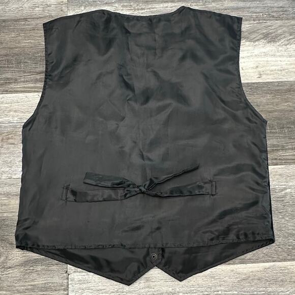 Vintage 90s Northwest‎ Territory Black Argyle Mens M Suede Leather Vest Western - Picture 2 of 9